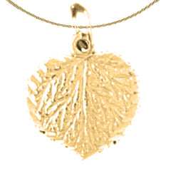 Sterling Silver Leaf Pendant (Rhodium or Yellow Gold-plated)