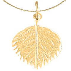 Colgante de hoja de plata de ley (bañado en rodio o oro amarillo)