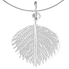 Colgante de hoja de plata de ley (bañado en rodio o oro amarillo)