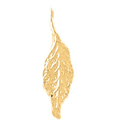 Yellow Gold-plated Silver Leaf Pendant