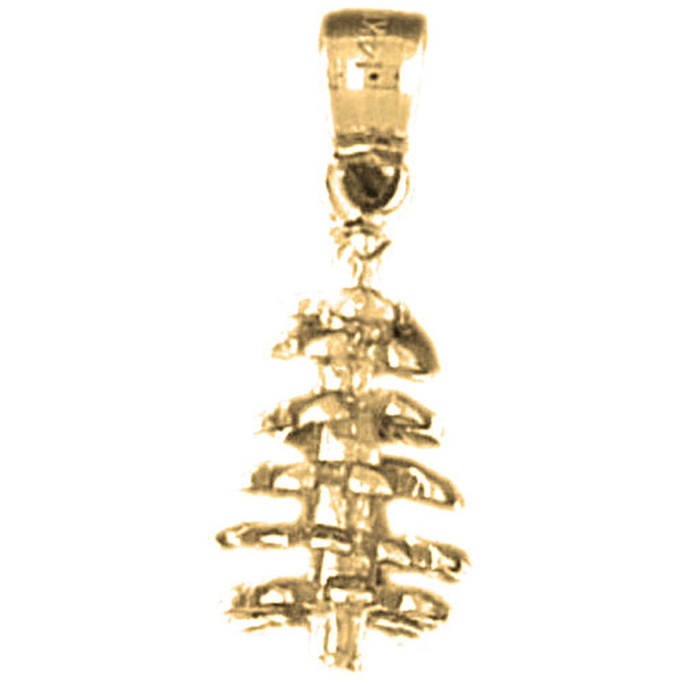 Yellow Gold-plated Silver 3D Pine Cone Pendant