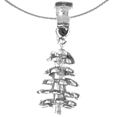 3D-Tannenzapfen-Anhänger aus Sterlingsilber (rhodiniert oder gelbvergoldet)