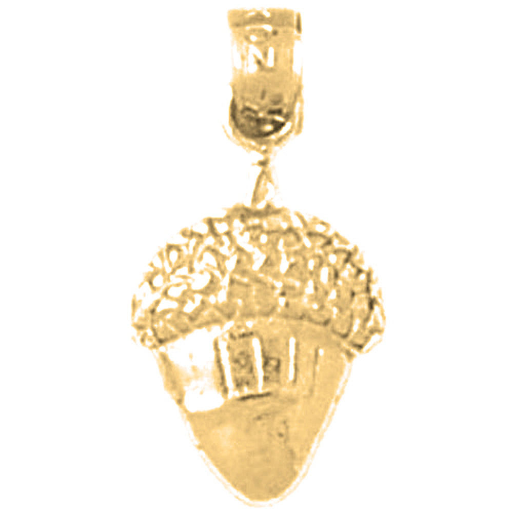 Yellow Gold-plated Silver Acorn Pendant