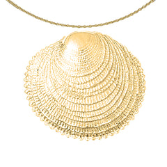 Sterling Silver Shell Pendant (Rhodium or Yellow Gold-plated)