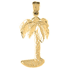 Yellow Gold-plated Silver Palm Tree Pendant