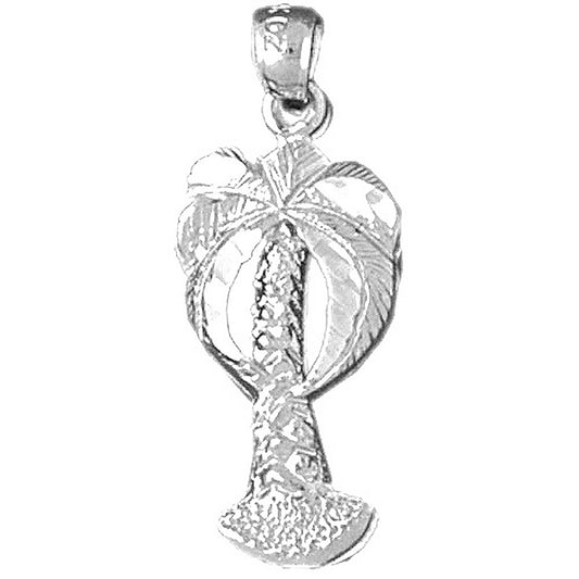 Sterling Silver Palm Tree Pendant