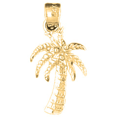 Yellow Gold-plated Silver Palm Tree Pendant