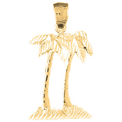 Yellow Gold-plated Silver Palm Trees Pendant