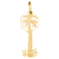 Yellow Gold-plated Silver Palm Tree Pendant