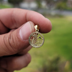 Colgante de palmera de plata de ley (bañado en rodio o oro amarillo)