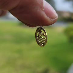 Colgante de palmera de plata de ley (bañado en rodio o oro amarillo)