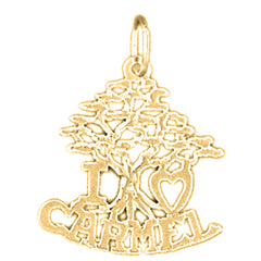 Yellow Gold-plated Silver Cedar Tree Pendant
