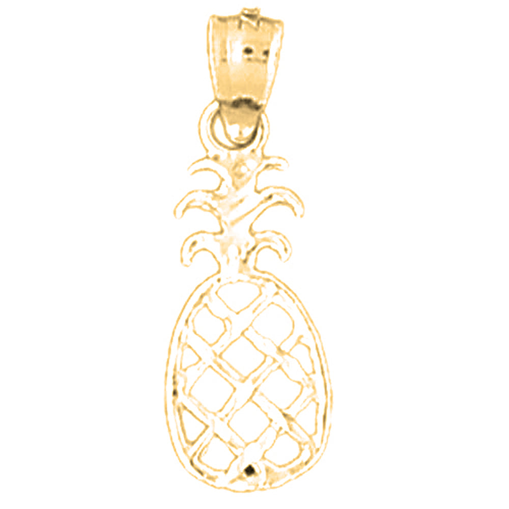 Yellow Gold-plated Silver Pineapple Pendant