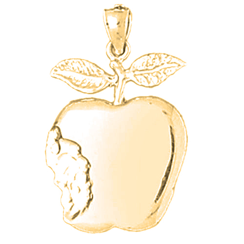 Yellow Gold-plated Silver Apple Pendant