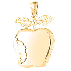 Yellow Gold-plated Silver Apple Pendant