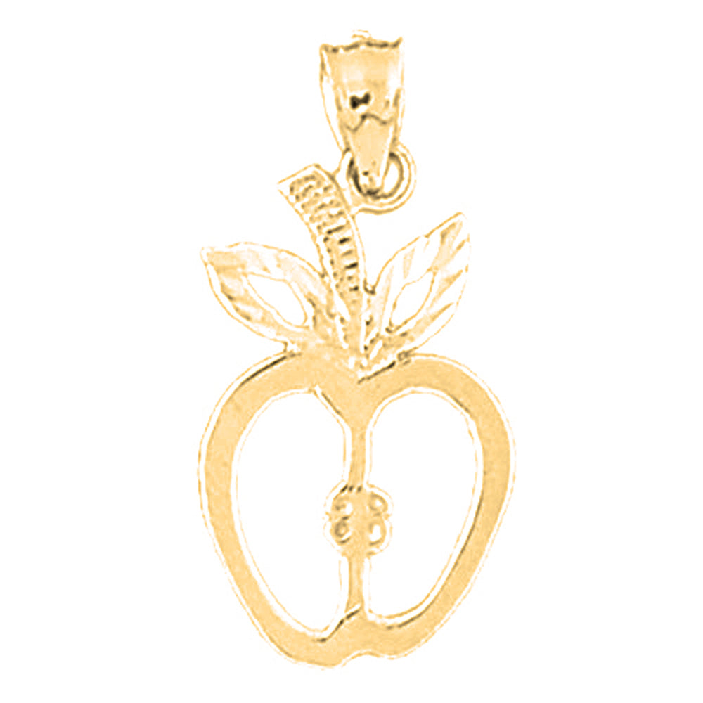 Yellow Gold-plated Silver Apple Pendant