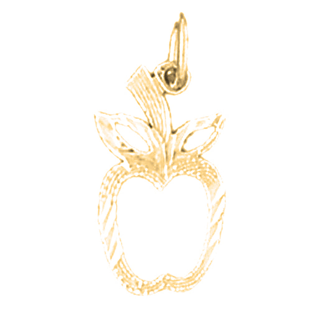 Yellow Gold-plated Silver Apple Pendant