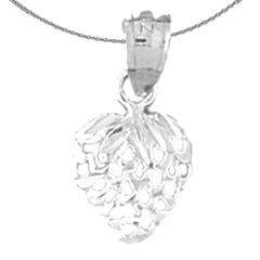 Sterling Silver Strawberry Pendant (Rhodium or Yellow Gold-plated)