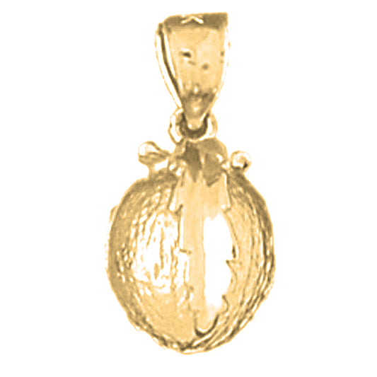 Yellow Gold-plated Silver 3D Orange Pendant