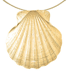 Sterling Silver Shell Pendant (Rhodium or Yellow Gold-plated)