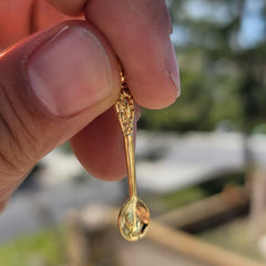 Colgante de cuchara de plata de ley (bañado en rodio o oro amarillo)