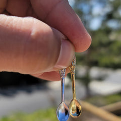 Colgante de cuchara de plata de ley (bañado en rodio o oro amarillo)