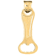 Yellow Gold-plated Silver 3D Can Opener Pendant