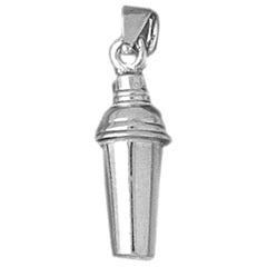Sterling Silver 3D Martini Shaker Pendant