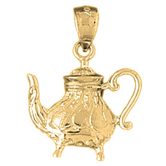 Yellow Gold-plated Silver Tea Pot Pendant