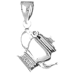 Sterling Silver 3D Tea Pot Pendant