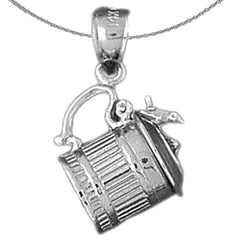 Colgante de taza de cerveza 3D de plata de ley (bañado en rodio o oro amarillo)