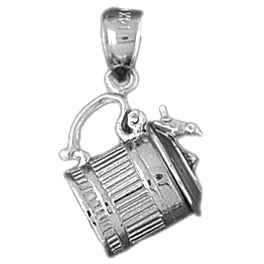 Sterling Silver 3D Beer Mug Pendant