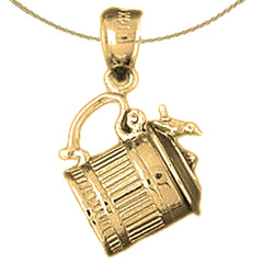 Colgante de taza de cerveza 3D de plata de ley (bañado en rodio o oro amarillo)