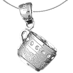 3D-Cup-Anhänger aus Sterlingsilber (rhodiniert oder gelbvergoldet)