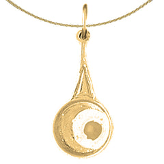 Sterling Silver 3D Pan With Egg Pendant (Rhodium or Yellow Gold-plated)