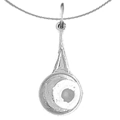 Sterling Silver 3D Pan With Egg Pendant (Rhodium or Yellow Gold-plated)