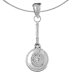 Sterling Silver 3D Waffle Maker Pendant (Rhodium or Yellow Gold-plated)