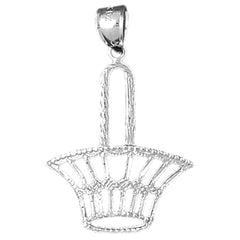 Sterling Silver Basket Pendant