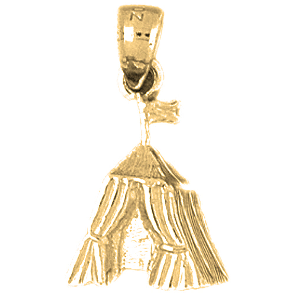 Yellow Gold-plated Silver Tent/Cabin Pendant