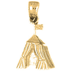 Yellow Gold-plated Silver Tent/Cabin Pendant