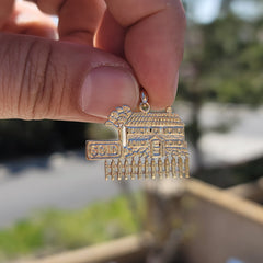 Sterling Silver Sold House Pendant (Rhodium or Yellow Gold-plated)