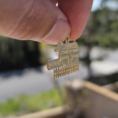 Sterling Silver Sold House Pendant (Rhodium or Yellow Gold-plated)