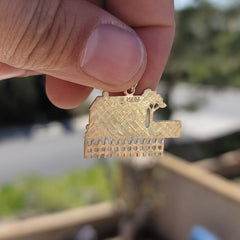 Sterling Silver Sold House Pendant (Rhodium or Yellow Gold-plated)
