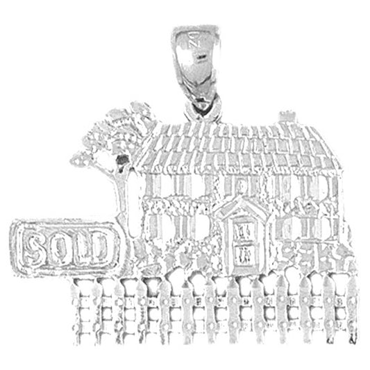 Sterling Silver Sold House Pendant