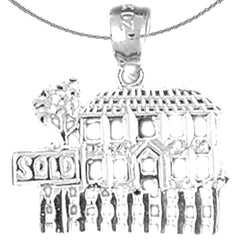 Sterling Silber Sold House Anhänger (rhodiniert oder gelbvergoldet)