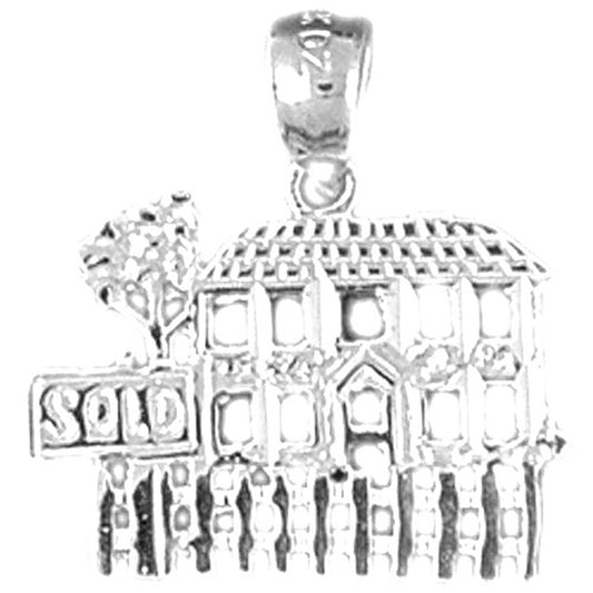 Sterling Silver Sold House Pendant