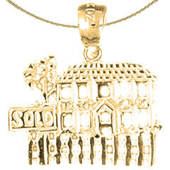 Sterling Silber Sold House Anhänger (rhodiniert oder gelbvergoldet)