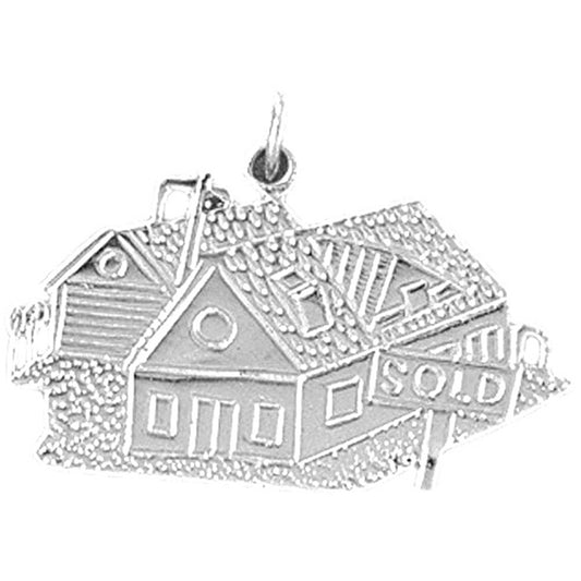 Sterling Silver House Pendant