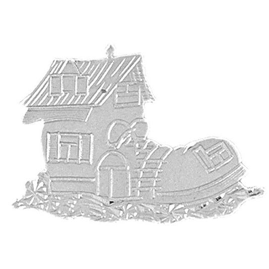 Sterling Silver Shoe House Pendant