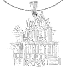 Sterling Silver House Pendant (Rhodium or Yellow Gold-plated)